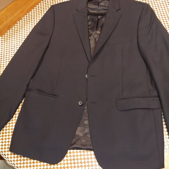 Ralph Lauren Dark Navy Striped - 34W , 41 Jacket - Hand Stitching - Slim Fit - Picture 2 of 15
